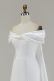 Ivory Mermaid Off The Shoulder Wedding Dress Wth Bow
