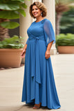 Royal Blue Plus Size Chiffon Mother of the Bride Dress