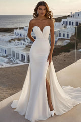ZAPAKA Women Mermaid Wedding Dress With Slit Sweetheart