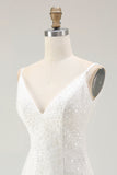 Bodycon Sequins White Short Graduation Dress