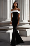 Black Mermaid Off the Shoulder Long Formal Dress