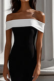 Black Mermaid Off the Shoulder Long Formal Dress