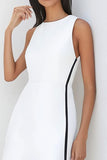 White A Line Satin Formal Dress