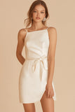 Ivory Bodycon Spaghetti Straps Short Graduation Dress