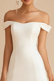 Off the Shoulder White Bodycon Graduation Dress