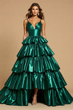 Sparkly Tiered A Line Ruffled Prom Dress