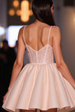 Blush Corset Short A Line Homecoming Dress