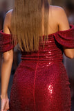 Sparkly Dark Red Sequins Corset Short Homecoming Dress