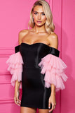 Black Off The Shoulder Bodycon Homecoming Dress