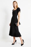 Black Square Neck A Line Work Dress