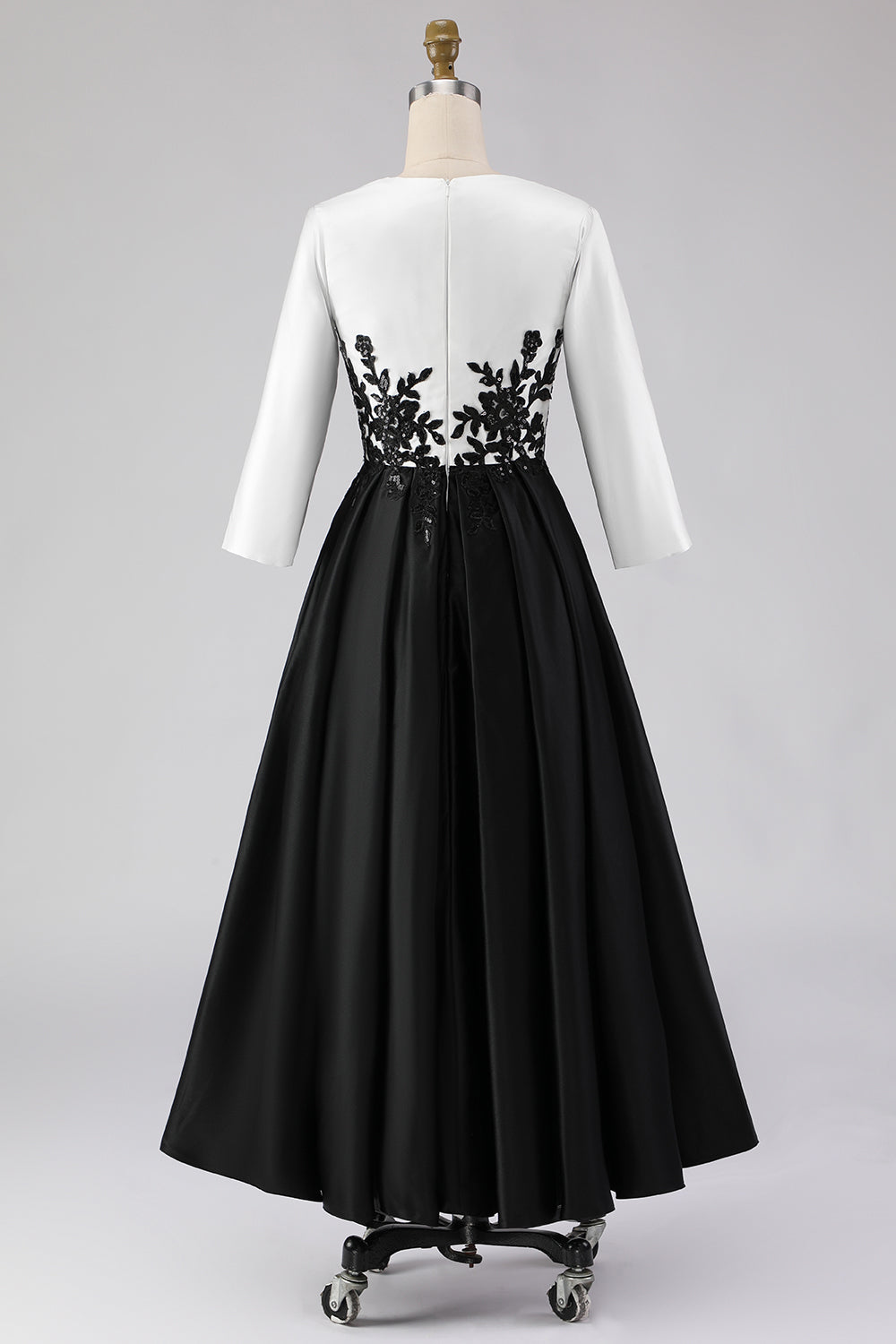 ZAPAKA Women Black and White Mother of the Bride Dress wth Appliques Half Sleeve A Line High Low Wedding Guest Dress ZAPAKA Women Black and White Mother of the Bride Dress wth Appliques Half Sleeve A Line High Low Wedding Guest Dress