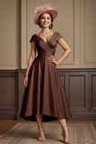 Dusty Rose A Line Midi Mother Of The Bride Dress