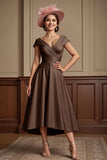 Dusty Rose A Line Midi Mother Of The Bride Dress