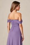 Tahiti A Line Ruched Ankle Length Mother of the Bride Dress with Ruffles