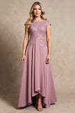 Vintage Mauve Chiffon A Line Applique Mother of the Bride Dress