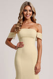 Off The Shoulder Yellow Mermaid Bridesmaid Dress