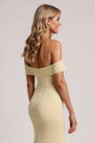 Off The Shoulder Yellow Mermaid Bridesmaid Dress