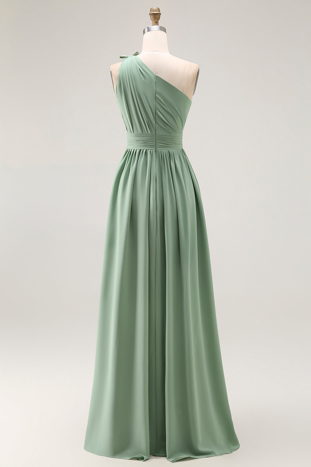 ZAPAKA Women Green A Line Bridesmaid Dress One Shoulder Ruched Long Wedding Guest Dress with Slit, Green / US24W ZAPAKA Women Green A Line Bridesmaid Dress One Shoulder Ruched Long Wedding Guest Dress with Slit, Green / US24W