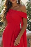 Black One Shoulder Long Formal Dress with Side Cape