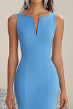 Mermaid Blue Asymmetrical Formal Dress With Ruffles