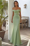 Navy Off the Shoulder Long Formal Dress