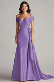 Off The Shoulder Champagne Long Formal Dress