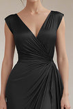 Royal Blue A Line Ruched Long Formal Dress