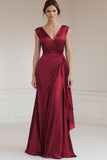 Royal Blue A Line Ruched Long Formal Dress