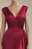 Royal Blue A Line Ruched Long Formal Dress