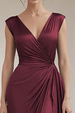 Royal Blue A Line Ruched Long Formal Dress
