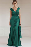 Royal Blue A Line Ruched Long Formal Dress