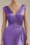Royal Blue A Line Ruched Long Formal Dress