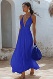 White A Line Spaghetti Straps Chiffon Long Holiday Dress