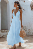 White A Line Spaghetti Straps Chiffon Long Holiday Dress