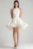 Simple A Line Ivory Chiffon Short Graduation Dress