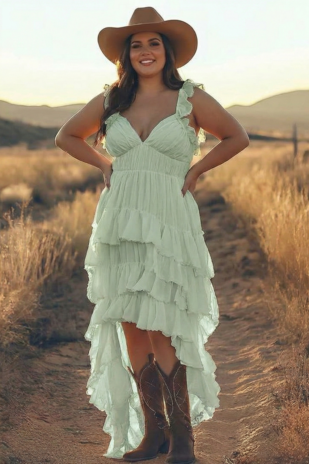 ZAPAKA Women Ivory Plus Size Holiday Dress A Line Tiered Ruffle Spaghetti Straps Asymmetrical Semi-Formal Dress, Ivory / US8 ZAPAKA Women Ivory Plus Size Holiday Dress A Line Tiered Ruffle Spaghetti Straps Asymmetrical Semi-Formal Dress, Ivory / US8