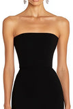 Mermaid Strapless Midi Black Tie Dress