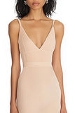 Mermaid Champagne V Neck Long Formal Dress