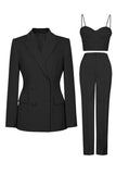 Purple Peak Lapel 3-Piece Double Breasted Women Prom Suits