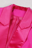 Fuchsia 2-Piece Peak Lapel  Women Prom Suits with Feather