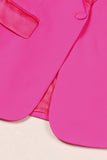 Fuchsia 2-Piece Peak Lapel  Women Prom Suits with Feather