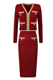 Black 2-Piece Women Suits with Rhinestones