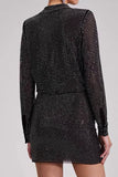 Sparkly Black 2-Piece Women Suits