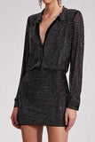 Sparkly Black 2-Piece Women Suits