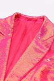 Sparkly Fuchsia 2-Piece Peak Lapel Women Suits with Pockets