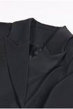 Black 2-Piece Peak Lapel Short Women Prom Suits with Feather