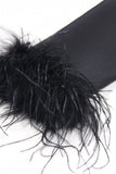 Black 2-Piece Peak Lapel Short Women Prom Suits with Feather