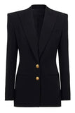 Black Peak Lapel Single Breasted Women Blazer