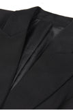 Black Peak Lapel Single Breasted Women Blazer