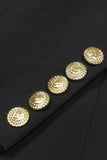 Black Peak Lapel Single Breasted Women Blazer